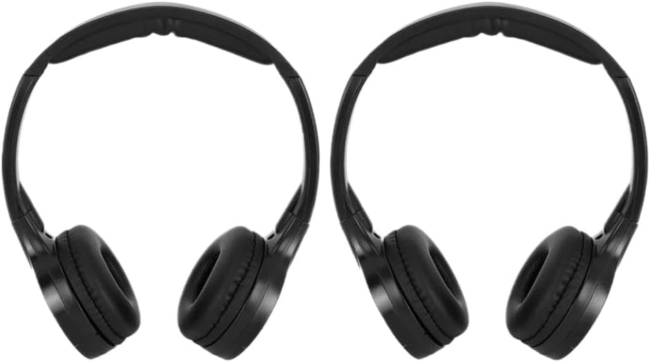 2 Channel Cordless IR Stereo Headphone Earphone Foldable Auto Headset Compatible with Car Headrest DVD Players