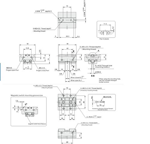 Gripper pneumatique à double action MF2-8D à profil bas précis