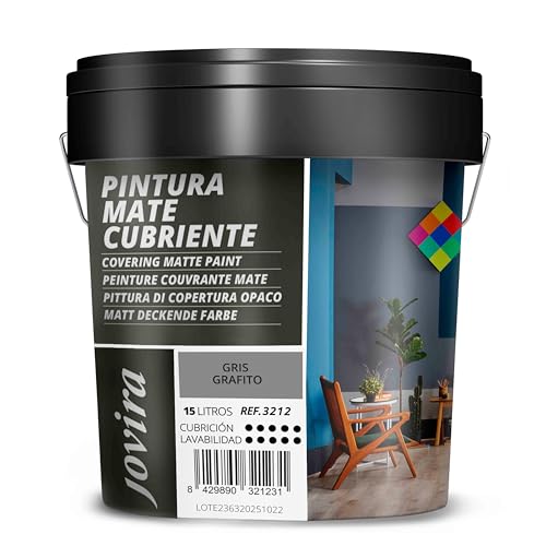 JOVIRA PINTURAS Mate Cubriente | Colores interior-exterior con excelente poder cubriente. 15 Litros