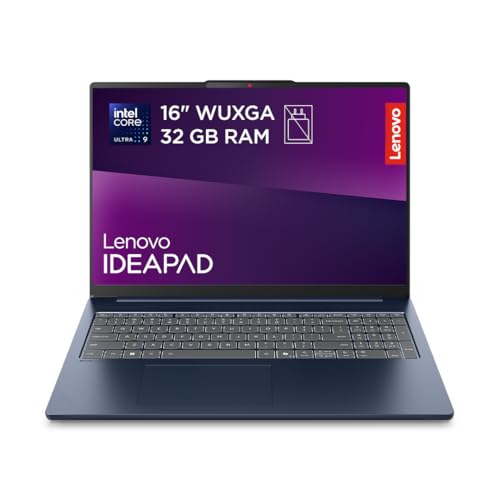 Lenovo IdeaPad Slim 5 Gen 10 – Ordenador Portátil 16' WUXGA (Intel Core Ultra 9 185H, 32 GB RAM, 1 TB SSD, Wi-Fi 6, USB-C, Windows 11 Home) Teclado QWERTY Español - Azul Cósmico