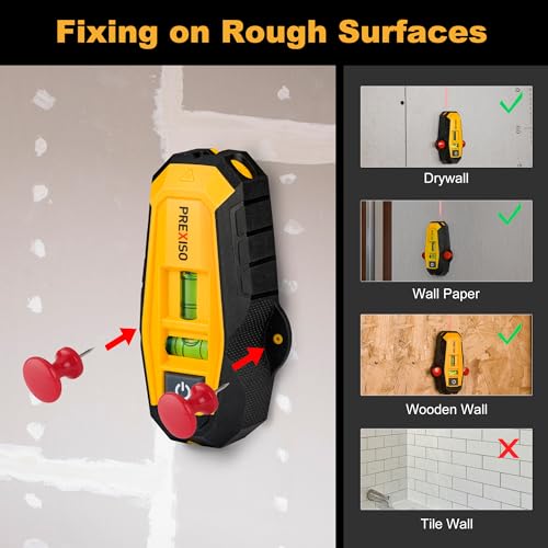 image for PREXISO 2-in-1 Line Laser Level with Magnetic Stud Finder, Compact Woo