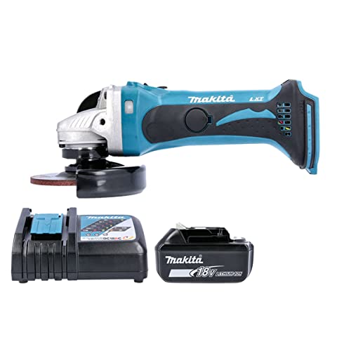 Makita DGA452Z 18V 115mm Cordless Angle Grinder with 1 x 5.0Ah Battery & DC18RC Charger