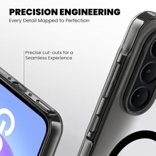 Image of Elzzi Anti Scratch Semi Translucent Cover for Samsung A37 Case, Premium PC + TPU Magnetic Phone Cases Drop Proof, Compatible with Magsafe Slim Never Yellowing Shockproof
