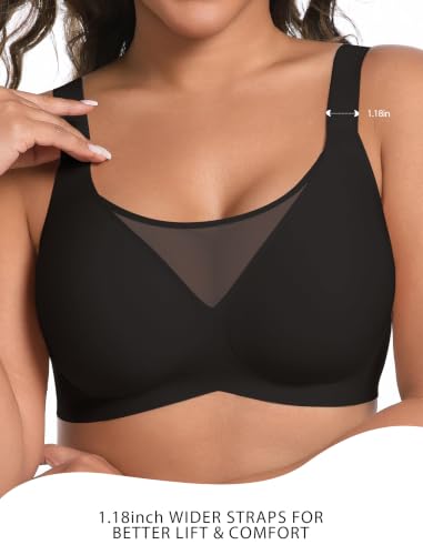 Image of Wireless Bras for Women No Underwire Seamless Buttery Bralettes Smoothing Women's Bras Full Coverage Shapedly Bra