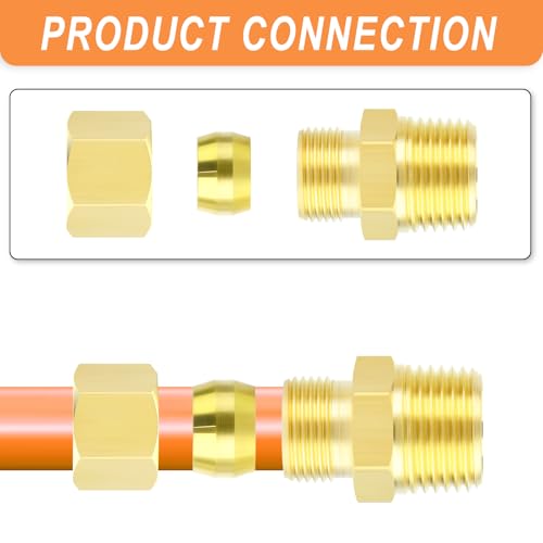 Conector de latón de compresión resistente GO-377 macho 1/8" x 10mm robusto para fluidos 6