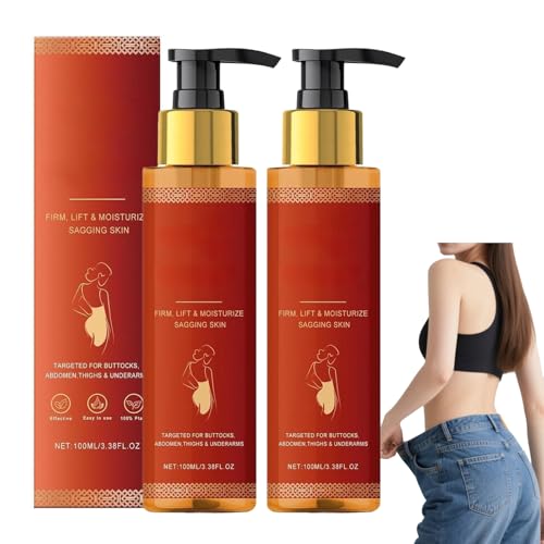 Aceite Corporal Mágico de Lujo para Mujeres, Aceite Reafirmante con Brillo para Brazos, Pecho, Muslos y Abdomen, Reduce Arrugas, Líneas Finas, Estrías y Flacidez de la Piel (2PCS, 100ml)