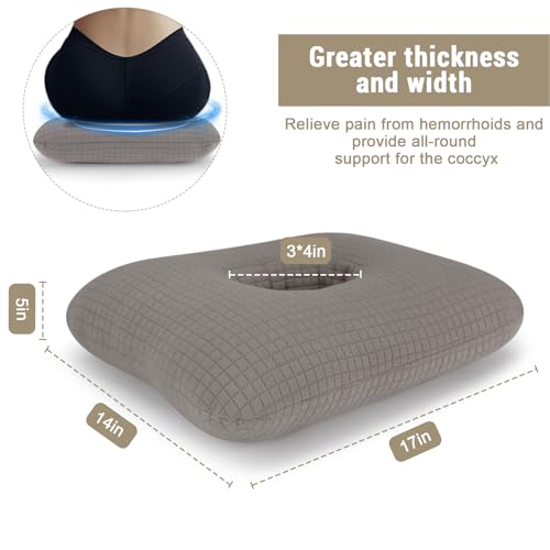 Donut Pillow for Bed Sores Tailbone Pain Relief Cushion, Cotton Butt Donut Cushion Breathable for Hemorrhoid, Pregnancy, Prostate and Surgery, Sitting Pressure Relief for Home, Office, Car