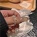 W WEILIRIAN Bohemian Pearl Cross Ring Crystal Cross Knuckle Ring Cz Cross Stacking Finger Ring Handmade Open Ring Vintage Adjustable Ring Jewelry for Women and Girls Gifts