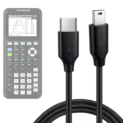 [Single Pack USB-C Charging Cable Compatible with TI-84 Plus CE, TI-84 Plus C Silver, TI 89 Titanium, and TI Nspire CX graphing calculators. Texas Instruments (TI) Calculator Accessories. image 2