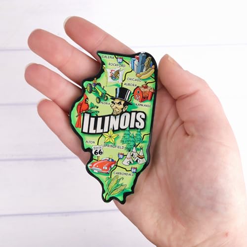 Imán Decorativo de Acrílico con Forma de Illinois 2x3.75 pulg miniatura 5