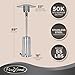 Fire Sense 61436 Pro Series Patio Heater with Wheels 50,000 BTU Output Electronic Ignition System Portable Outdoor Propane Heater - Stainless Steel