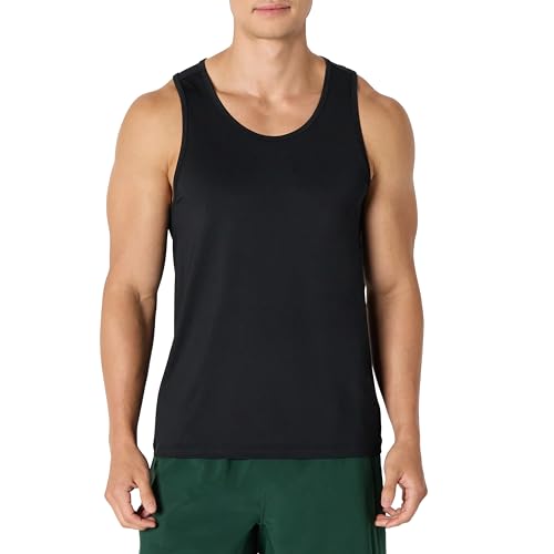 Amazon Essentials Mens Quick Dry Tech Stretch Active Sleeveless Gym Tank Top Workout Shirt Black X-Large