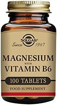 Solgar Magnesium with Vitamin B6 - Supports Energy Levels - Reduce Tiredness & Fatigue - Muscle Function - Vegan - 100 Tablets