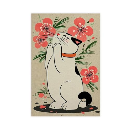 Impression toile chat porte-bonheur japonais déco murale salon chambre