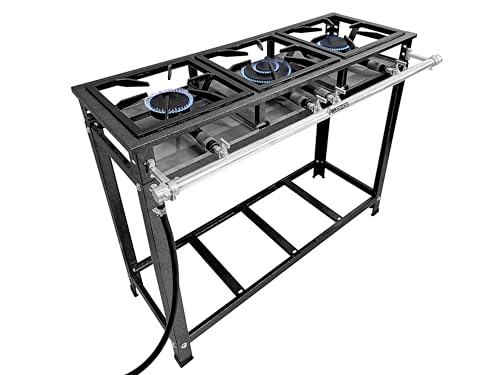 Fogão Industrial 3 Bocas 2 Simples e 1 Dupla Standard Baixa Pressão Ludinox Fogões 30x30 P5