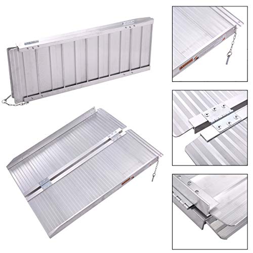 Lazymoon 3 Feet Single Foldable Aluminum Wheelchair Scooter Mobility Ramp Silver #TOP6