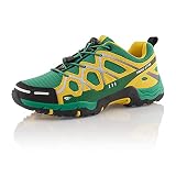 Fusskleidung® Damen Herren Wanderschuhe atmungsaktive Trekkingschuhe Grün Gelb EU 44