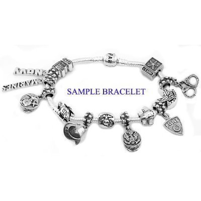 Sterling Silver I Love Football Dangle Bead Charm3