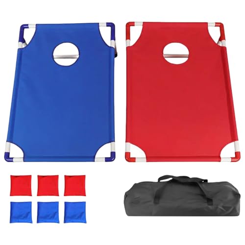 Cornhole Game Set,Corn Hole Games for Adults | 22.8 x 20 Inch Board, Includes 6 Bean Bags, Portable Toy for Patio Garden Kids Camping Adults Travel Park Lawn