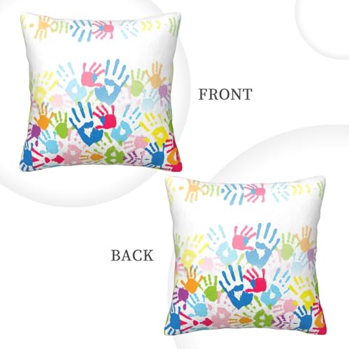 Housse de coussin en velours côtelé imprimé main pour grand canapé chic - 4