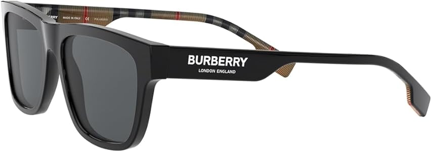 Amazon.com: BURBERRY Sunglasses BE 4293 377381 Black Polar Grey
