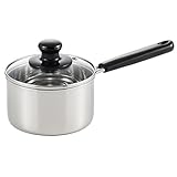 ヨシカワ クックルックⅡ 片手鍋 14cm 1.2L ステンレス ガラス蓋 IH・直火対応 日本製 燕三条 SJ2180