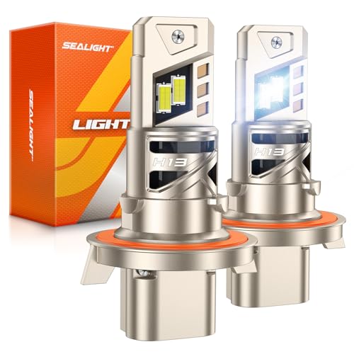 Image of SEALIGHT 9008 /H13 Fog Bulbs, 96000Im 6500K Cool White, 9008 Driving Light Bulb, IP68 1:1 Size Plug & Play, For Powersports Atvs Front Fog Light Bulbs, Pack of 2