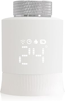 KETOTEK Smart Radiator Thermostat Add On, Smart Thermostatic Radiator Valve, Requires Zigbee Hub, Programmable TRV WiFi Work with Alexa, Google Assistant and Smart Life/Tuya App