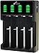 Produktbild Pickle Power 18650 Ladegerät, 4 Slots LED Display Universal Akku ladegerät für 18350 18490 17500 16340(RCR123) 26650 25500 NI-mh/NI-cd A AA AAA Wiederaufladbare Batterien
