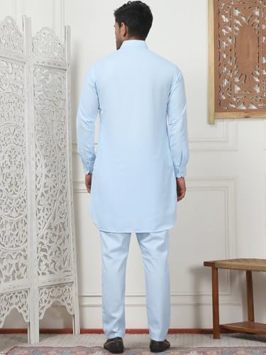 Maple Clothing Punjabi Kurta Pajama Set Pathani Mens Cotton Indian Clothes Bollywood Outfit3
