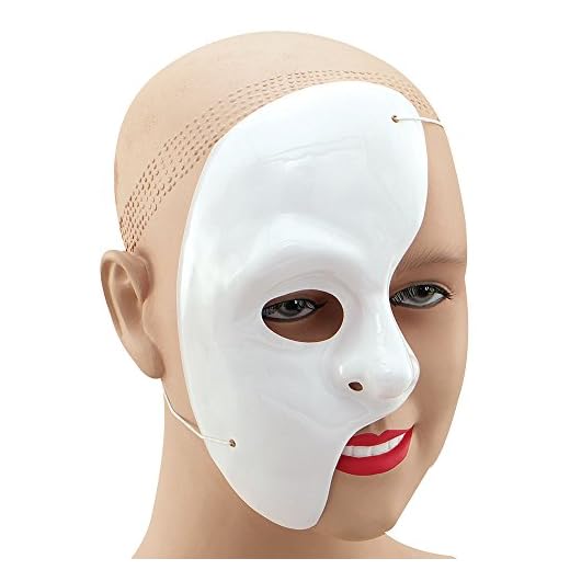 Bristol Nyhet PM069 Phantom of The Opera halv ansiktsmask, vit, en storlek