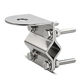 Anina Groove CB Radio Antenna Mount for SO239 Stud 3/8-24 Thread Stainless Steel Bracket Fit Truck Mirror (Fits 13-30mm Tube), Semi Truck, Jeep, Off-Road Vehicles