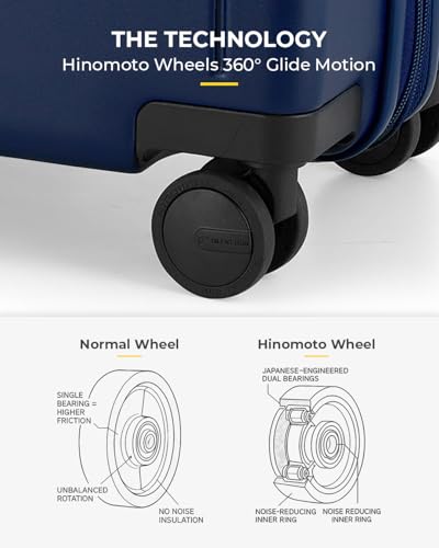 Image of EUME Overnighter 16 inch Luggage Trolley for Travel, Cabin Bag | Trolley Bag Small for Luggage | with Laptop Sleeve | 100% German Bayer Polycarbonate - Midnight Blue
