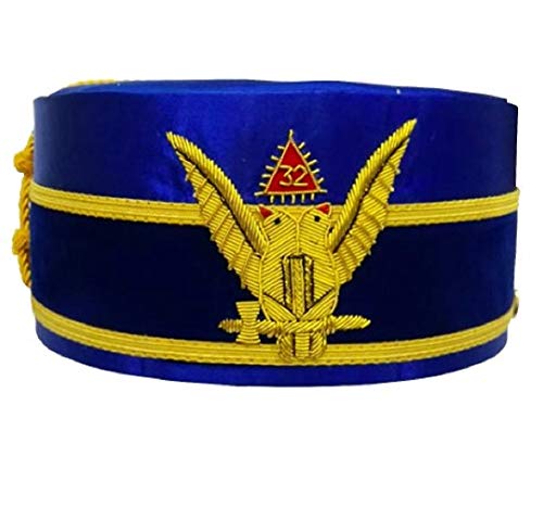 Casquette 32ème Degré Scottish Rite bleu brodée main Wings UP taille unique