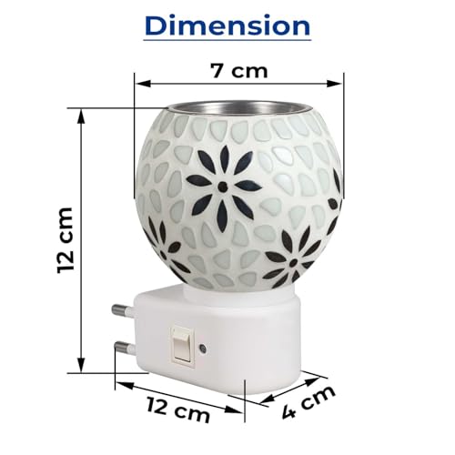 Image of Kapur Dani Camphor Electric Diffuser for Home Fragrance /Office /Kapoor Dani with Night Lamp Multi Functional Essential Oil Camphor /Camphor Burner Diffuser Electrical with On /Off Switch