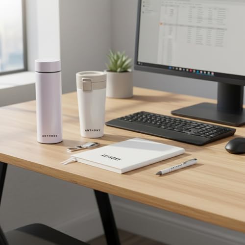 Image of Personalised 5 in 1 Corporate Gift Set which Includes Diary,Keychain, Coffee Mug, Metal Pen & Vaccum Flask. Gift Set for, Employee of The Month, Corporate Gift for Clients (White)