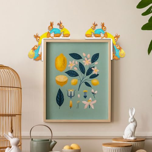 GLLBTPT Osterdeko Tür Holz, Mini Osterhase Türrahmen Dekoration Set 2-teilig, Lustige Oster Dekoration für Tür Fenster Kamin, Easter Frühlingsdeko für zu Hause 16cm x 12cm, Einseitig Bedruckt