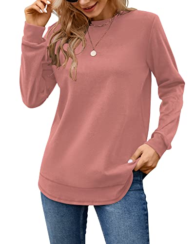 Image of MOLERANI Sweatshirts for Women Casual Long Sleeve Crewneck Shirt Tunic Tops | Pullovers, Soft Lightweight Warm Fabric, Loose Fit, Fall Winter Trendy Clothes, Daily Wear, Workout, Outdoor Outfits