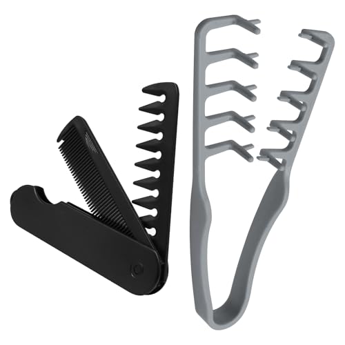 2 Peines Anchos para Estilizado, Negro y Gris miniatura 7