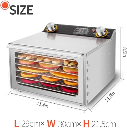 Deshidratador de alimentos comercial, 400 W, secador de carne y frutas, liofilización de 6 capas para cecina, champiñones y hierbas, ideal para aperitivos saludables y conservación de alimentos.