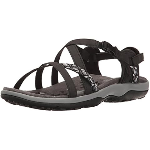 Skechers Damen Reggae Slim Vacay Slingback Sandalen, Black Duraleather/Webbing, 37 EU Cover