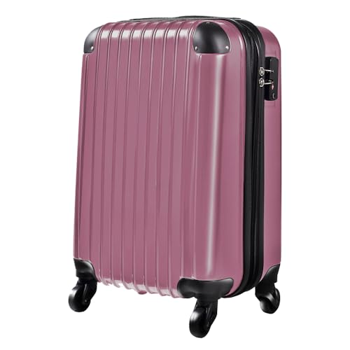 【HAPPY FLIGHタグ付き】 YKKジッパー 拡張機能 コーナーパット 機内持込 大型 軽量 専門メーカーが本気で作ったスーツケース CL-1804A (カーボンピンク, Sサイズ(機内持込可、37〜44L、2〜3泊用))