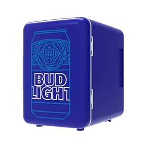 CURTIS MIS152BULT Bud Light, Mini Portable Compact Personal Fridge Cooler, 4 Liter Capacity Chills Six 12 oz Cans, 100% Freon-Free & Eco Friendly, 6, Navy CURTIS MIS152BULT Bud Light Mini Portable Compact Personal Fridge Cooler 4 Liter Capacity Chills Six 12 oz Cans 100 Freon Free Eco Friendly 6 Navy