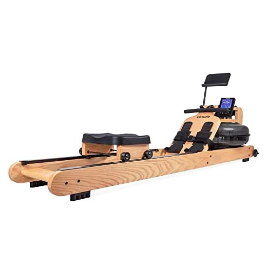 VirtuFit Elite Water Resistance Roeitrainer - Oak - Dubbele rail - Fitness - Cardio