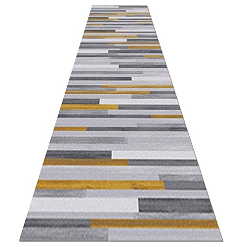 Tapis de couloir gris 80x350 cm antidérapant et élégant pour entrée