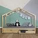 Homestyle4u 1921, Kinder Hausbett 90x200 mit Bettkasten Kinderbett mit Lattenrost Natur Holz Kiefer