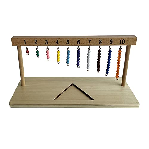 Image of Kghios Montessori Math Toys Materials for Toddlers 1-20 Beaded Hanger Color Bead Stairs with Beads Montessori Mathematics Eductional Materials Learning Tools Preschool Toys