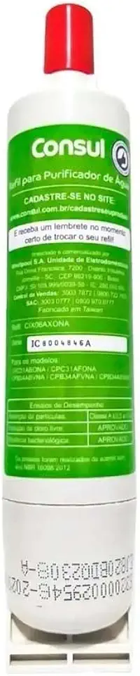 Whirlpool Consul Original - Filtro Purificador de Água - Refil para Consul CPC31 e CPC34 - 1500 Litros ou 6 Meses - 2 Peças