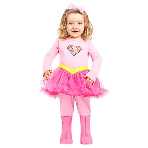 Funidelia | Disfraz de Supergirl para bebé Kara Zor-El, Superhéroes, DC Comics - Disfraz para niños y divertidos accesorios para Fiestas, Carnaval y Halloween - Talla 6-12 meses - Rosa