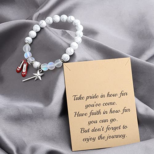 FUSTMW Red Shoe Bracelet Do-roth Gifts Red Slippers Jewelry Movie Fans Inspired Gifts Wand Charm4